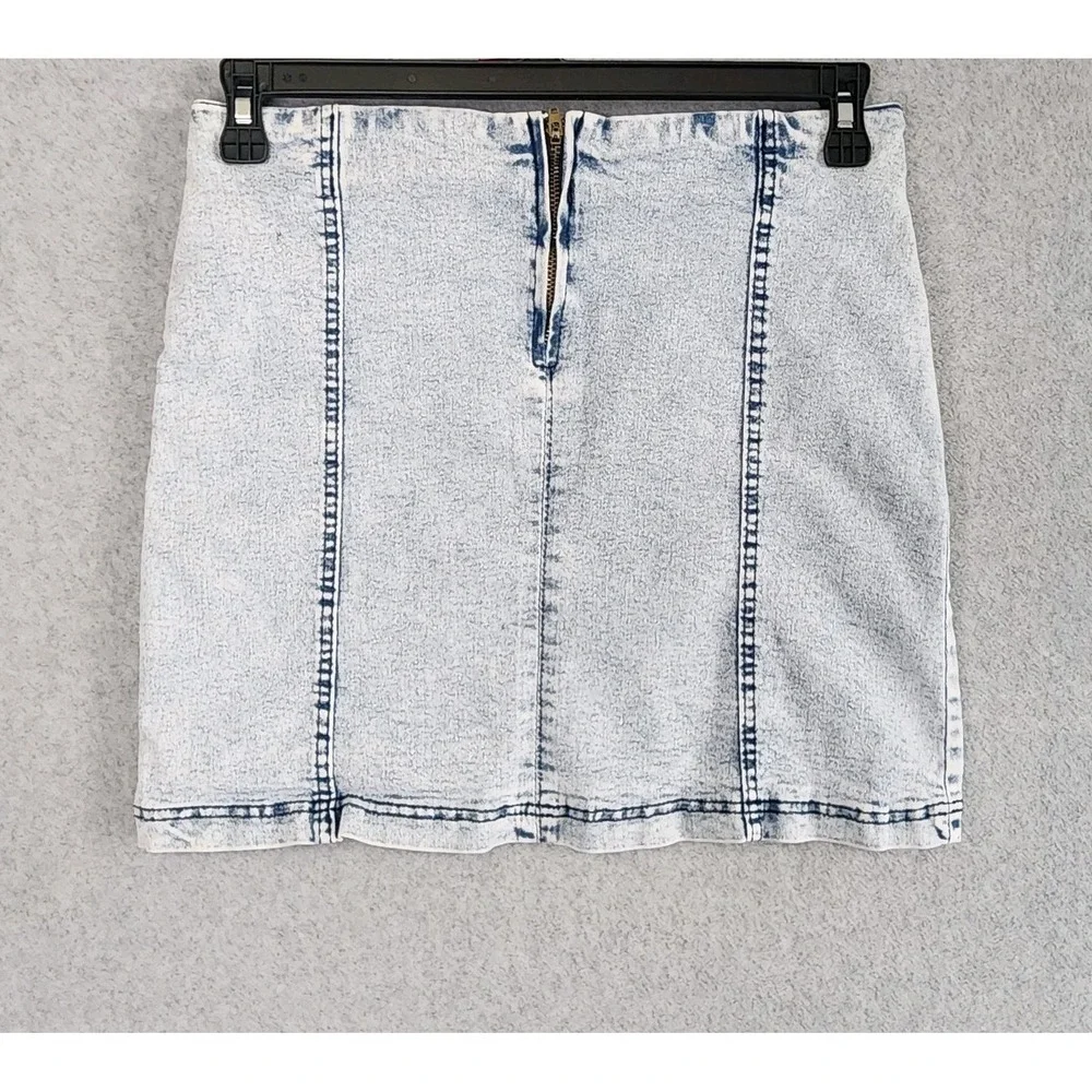 Savanna Jane Women Blue Jean Denim Skirt Light‎ Blue Zip Back Womens Size Large
